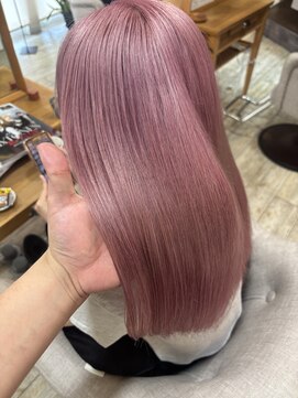 アンソメット 上津店(UN SOMMET) ペールピンク/ダブルカラー/ブリーチカラー