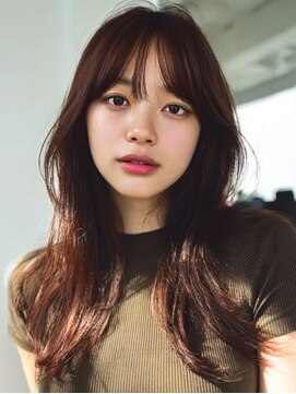 ダル 渋谷/表参道(DAL.) ハッシュカットバタフライカットダークブラウンカーテンバング