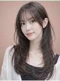 レイヤーロング × シースルーバング