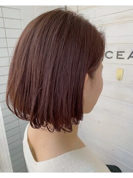 オーシャン(Ocean) [OCEAN Hair&Life藤原純]ピンクベージュカラー/シンプルボブ☆