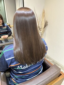 ワ ヘアー(wa-hair) 艶髪スタイル　韓国風ワンカール　髪質改善グレーベージュカラー