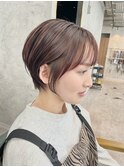 ショート/マッシュショート/ワインレッド