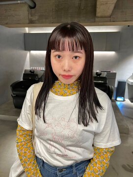 リール(rire) デザインカラーレイヤーカットウェットヘア夏オリーブベージュ