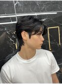 メンズセンターパートミディアムカルマパーマボブショートウルフ