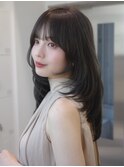 13704髪質改善ワンホンヘアグレージュ韓国風巻きレイヤーカット