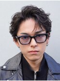 心斎橋フェザーパーマフェザーショートセンターパート20代緩め