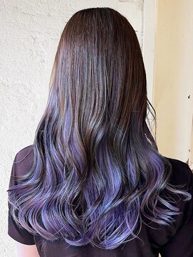 エノア 東京(ENORE) ロング|パープルメッシュ|パープルハイライト|バレイヤージュ