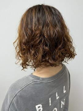 ポルト(porto produced by teatro hair salon) デジタルパーマ アッシュブラウン ミディアムレイヤー 20代 30代