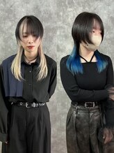 インナーグラデーションブルーカラーor黒ベース×ホワイトエンド