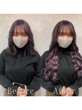 エクステ専門店あるじゃんすー 宇都宮店 ライトローズカラー#シールエクステ#インナーハイライト#宇都宮