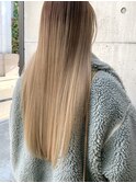 サイエンスアクア.ホワイティグレージュツヤ髪ロングストレート