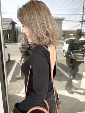 ナンバー(number+) 透明感抜群♪20代30代ダブルカラーブリーチグレージュアッシュ