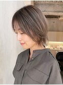 グレージュボブ_グレージュカラーボブウルフ_ba415081