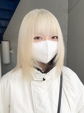 スー 渋谷(suu) 抜きっぱなしホワイトブロンドケアブリーチダブルカラー髪質改善