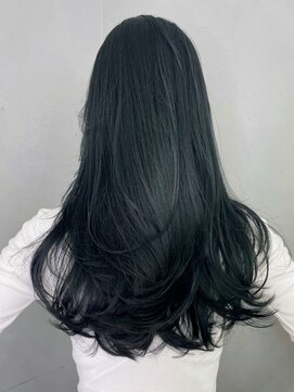 アイティーバイアルバム 北千住店(IT by ALBUM) ネイビーレイヤー_斜めバンググレージュカラー_ba441382