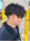 メンズマッシュセンターパートスパイラルパーマニュアンスパーマ
