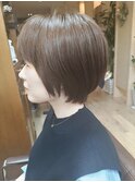 丸みショート×モーブアッシュ