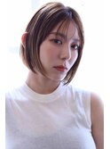20代/30代/40代/ボブ/切りっぱなしボブ/シースルーバング