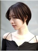 表参道髪質改善カラーウルフショートボブアッシュグレージュ40代