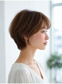 大人ショート 前髪あり くびれショート/20代/30代