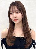 三鷹レイヤーカット韓国ダブルカラー顔周り前髪カットボブ