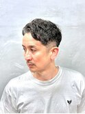 ウェットセンターパート×大人ウェーブパーマ