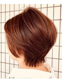 オレンジカラーショートボブ