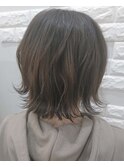 切りっぱなしボブ×グレージュ