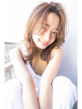 サングース(Sungoose) 韓国風ミディ＃前髪くびれイメチェンラベンダーカラー