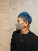 ブルーヘアー×ショート