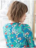 ★外国人風カーキベージュくせ毛風ボブパーマ20代30代40代★9