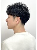 刈り上げツーブロック ビジネス ニュアンスパーマ