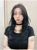 髪質改善＊暗髪ウルフレイヤーロング＊美髪【Zina難波】