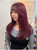 ブリーチなしダブルカラーでパープルレッド