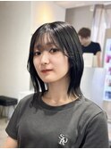 外ハネボブ×シースルーバングで重たく見えないボブスタイル★