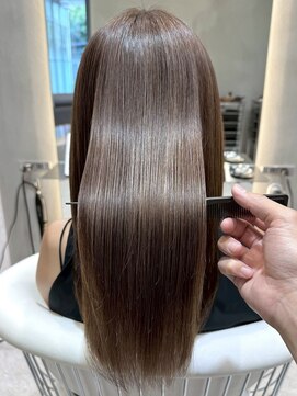 ソワネ 表参道(soigne) 表参道髪質改善カラーミディアムボブアッシュグレージュ30代◯