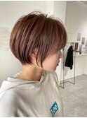 別府ショートボブ顔まわりレイヤーカット髪質改善カラー30代
