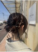ツイン団子×リボン×パールアレンジ