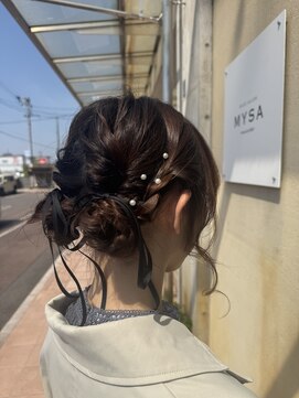 ミーサ バイ ブレイク(mysa by BREK) ツイン団子×リボン×パールアレンジ