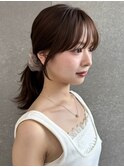 ミディアムレイヤーカット/レイヤー/顔周り/韓国/髪質改善/横浜