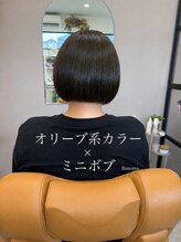 リモマ(Rimoma)&nbsp;オリーブカラー×ミニボブ