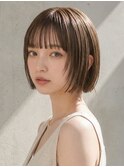 ミニボブフェイスレイヤーゆるめパーマレイヤーカット薄め前髪◎