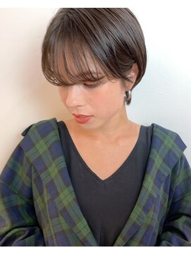 グッデイ ヘアー(GOOD DAY HAIR) マニッシュ　ネイビーカラー　シアーグレージュ　ショート