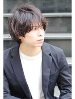 クーエフー(coo et fuu)&nbsp;大人メンズ無造作ラフパーマ長めルーズマッシュナチュラル黒髪