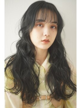 ソワンドブレス 阿倍野店(soin de brace) 薄めバングxヨシンモリ風ウエーブ