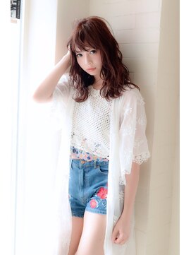 ルーク 立川(LUK) Lien☆小顔厚めバング×艶髪ダークピンクブラウン　立川