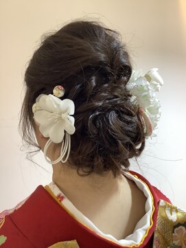 美容室 髪人形 成人式　着付け　セット