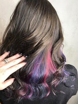 アレンヘアー 京橋店(ALLEN hair) インナーカラーアッシュバイオレットピンクベージュ