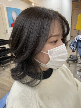 アドルヘアー(ADOLHAIR) ミディアムレイヤー×グレージュ