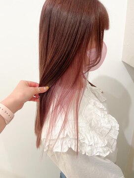 ネオリーブアイム 横浜西口店(Neolive aim) ベージュ×シアピンク インナーカラー【横浜】k